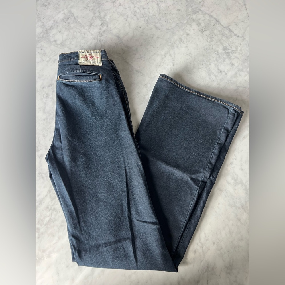 True Religion High Rise Fey Sz 29 Dark Blue Straight Jeans
